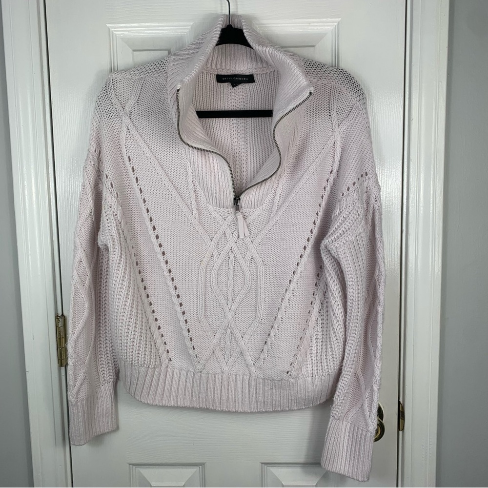 Skull Cashmere Lyndsey Cable Knit Half Zip Sweater Size Small